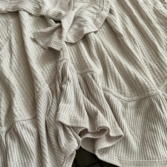 FREE PEOPLE OATMEAL OLIVIA HENLEY WAFFLE TUNIC TOP - Picture 8 of 9